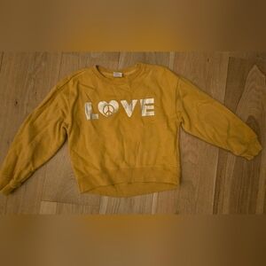 GAP Kids Mustard Yellow Peace Love Sweatshirt